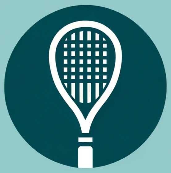 Squash Court Finder logo showing a stylised squash racket